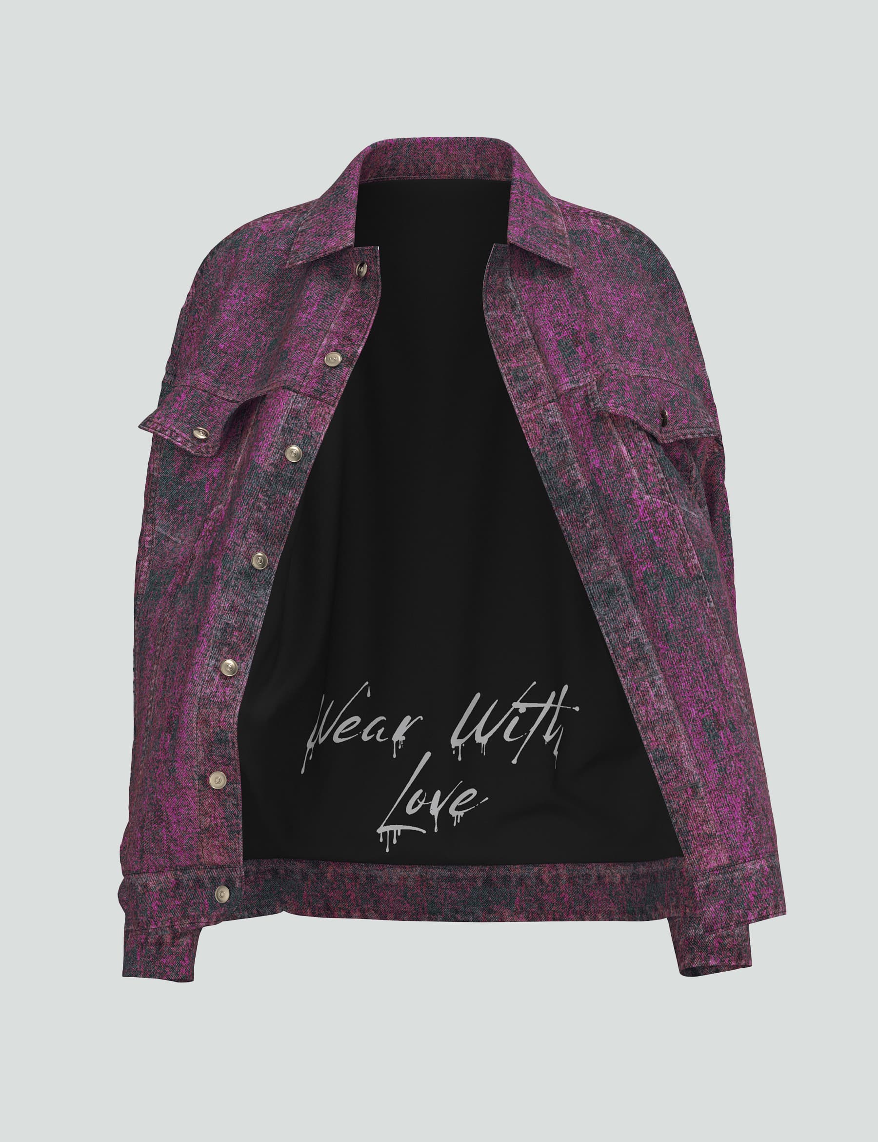 Denim Jacket - Pink/Red Wash