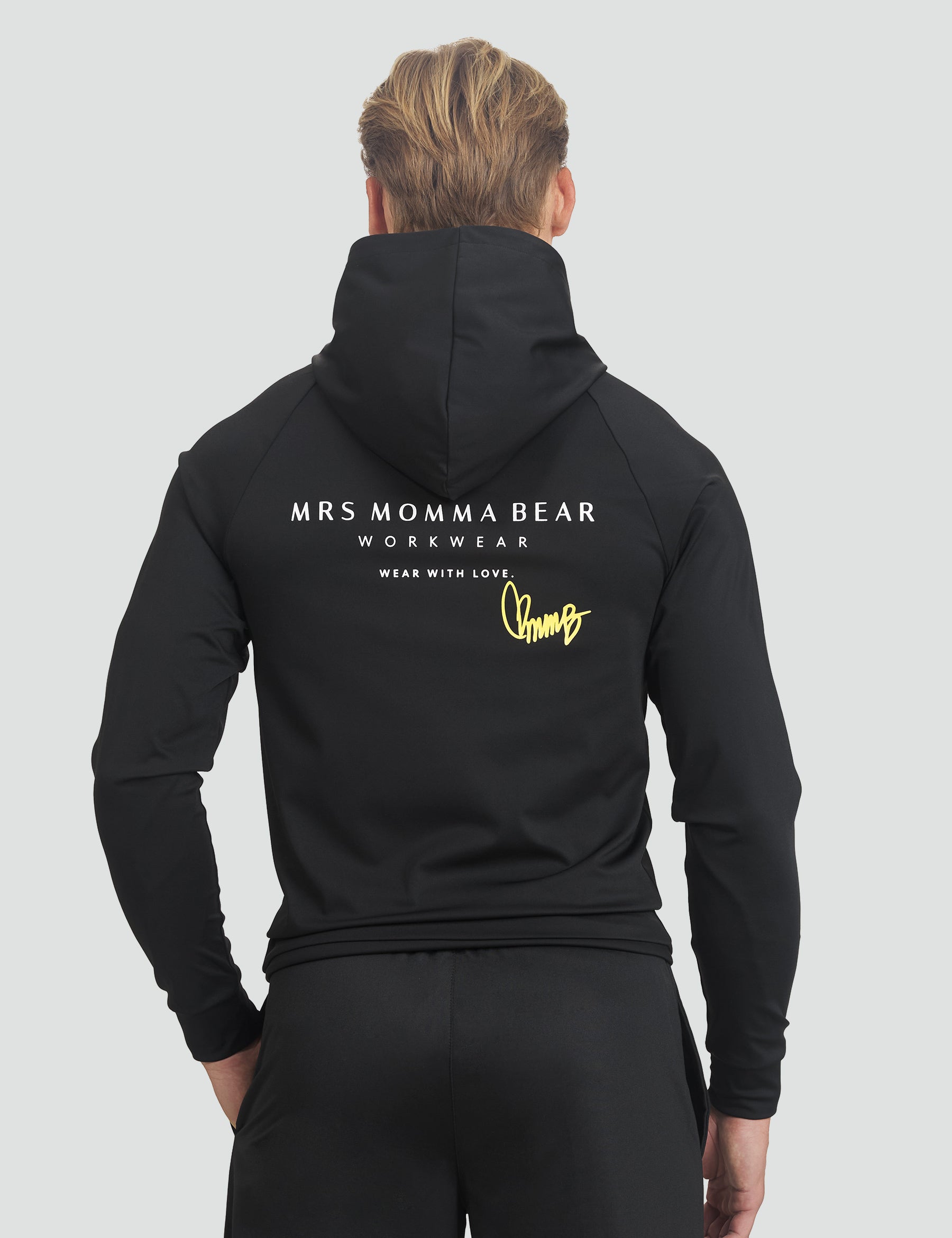 Original MMB Hoodie featuring "Mrs. Momma Bear" logo on the back, designed for comfort and style.